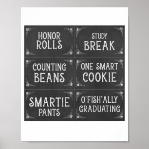 Kleine Snoepjes borden met een Chalkboard-Afstuder Poster