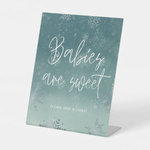 Kleine Snoflake Baby shower Baby's Zoet Reclamebord Met Voetstuk