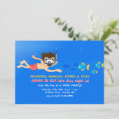 Kleine Snorkeler uitnodiging (Staand voorkant)