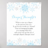 Kleine Snowflake Baby shower Diaper over reflectie Poster (Voorkant)