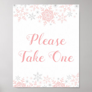 Kleine Snowflake Baby shower nemen één favoriete t Poster