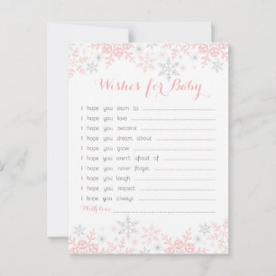 Kleine Snowflake Baby shower wil Baby Advieskaart