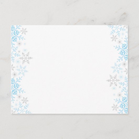 Kleine Snowflake Baby shower wil Baby Advieskaart (Achterkant)