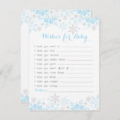 Kleine Snowflake Baby shower wil Baby Advieskaart (Voorkant / Achterkant)