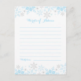 Kleine Snowflake Baby shower Woorden van advies