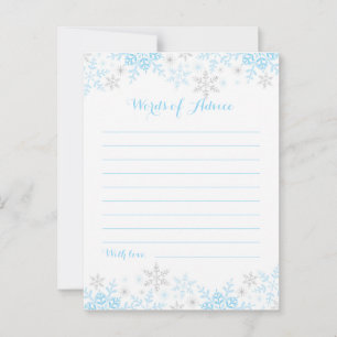 Kleine Snowflake Baby shower Woorden van advies