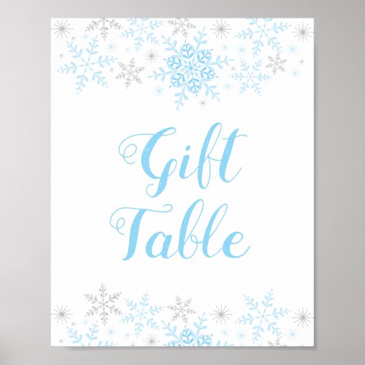 Kleine Snowflake Boy Baby shower Cadeetteken Poster (Voorkant)