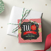 Kleine Snowflake die 2 draait! Eerste Kerstdag Bedankjes Labels