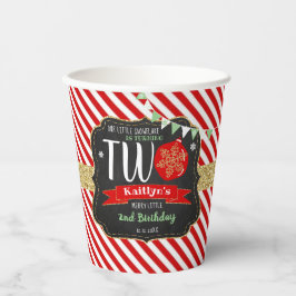 Kleine Snowflake die 2 draait! Eerste Kerstdag Papieren Bekers