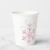 Kleine Snowflake roze Baby shower Papieren Bekers (Achterkant)