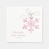 Kleine Snowflake roze Baby shower Servet (Voorkant)