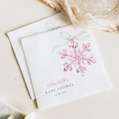 Kleine Snowflake roze Baby shower Servet