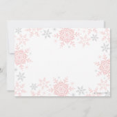 Kleine Snowflake roze Silver Glitter Baby shower Kaart (Achterkant)