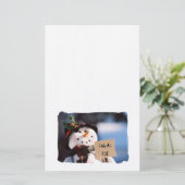 Kleine Snowman met teken Briefpapier (Staand voorkant)