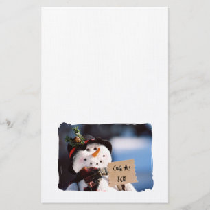 Kleine Snowman met  teken Briefpapier