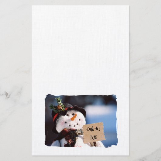 Kleine Snowman met teken Briefpapier (Voorkant)