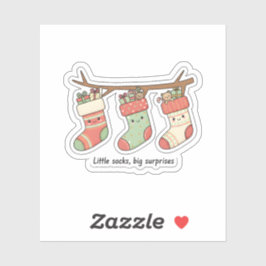 Kleine Sokken Grote Verrassingen Kerststicker Sticker