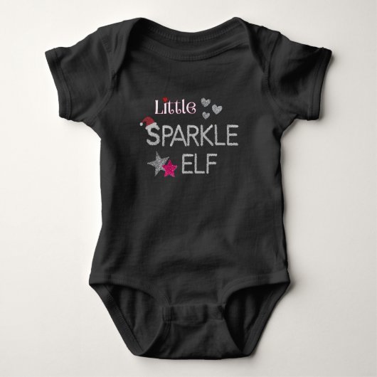 Kleine Sparkle Elf voor Kerstmis bodysuit (Voorkant)