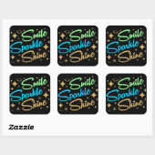 KLEINE, SPARKLE, SCHIJN! motivatie en inspirerend Vierkante Sticker (Vel)