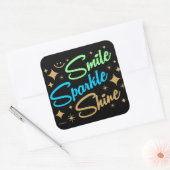 KLEINE, SPARKLE, SCHIJN! motivatie en inspirerend Vierkante Sticker (Envelop)