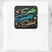 KLEINE, SPARKLE, SCHIJN! motivatie en inspirerend Vierkante Sticker (Tas)