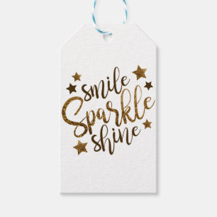 KLEINE SPARKLE SHINE, GOLDEN GLITTER STAR CADEAULABEL