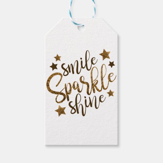KLEINE SPARKLE SHINE, GOLDEN GLITTER STAR CADEAULABEL (Voorkant)