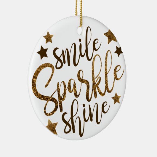 KLEINE SPARKLE SHINE, GOLDEN GLITTER STAR KERAMISCH ORNAMENT (Rechts)