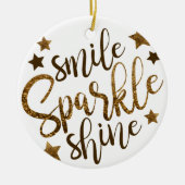 KLEINE SPARKLE SHINE, GOLDEN GLITTER STAR KERAMISCH ORNAMENT (Voorkant)