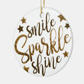 KLEINE SPARKLE SHINE, GOLDEN GLITTER STAR KERAMISCH ORNAMENT (Links)