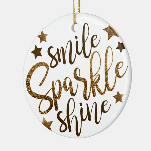 KLEINE SPARKLE SHINE, GOLDEN GLITTER STAR KERAMISCH ORNAMENT (Links)