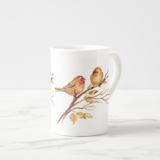Kleine Sparrow Birds, Bone China Mok (Voorkant rechts)