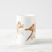 Kleine Sparrow Birds, Bone China Mok (Voorkant)