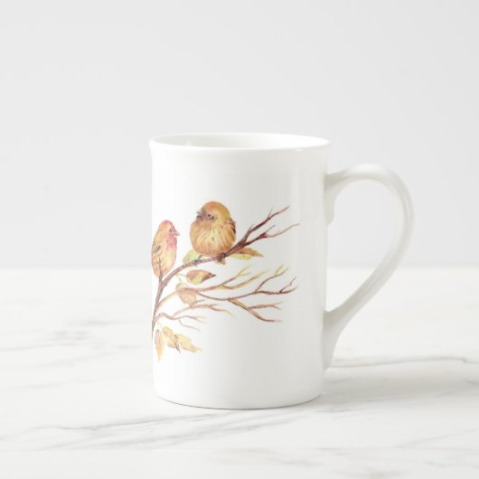 Kleine Sparrow Birds, Bone China Mok (Rechts)
