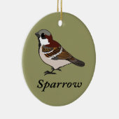 Kleine Sparrow Keramisch Ornament (Rechts)