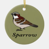 Kleine Sparrow Keramisch Ornament (Voorkant)