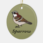 Kleine Sparrow Keramisch Ornament (Links)