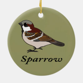 Kleine Sparrow Keramisch Ornament