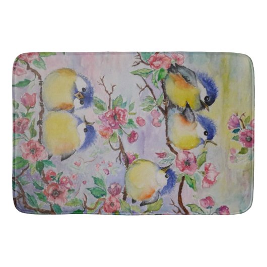 Kleine Sparrows Spring Joy Painting Bath Mat (Voorkant)