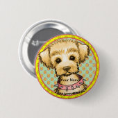Kleine Spike-hond  Ronde Button 5,7 Cm (Voorkant /achterkant)