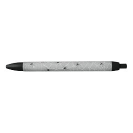 Kleine spinnen op webben zwarte inkt pen