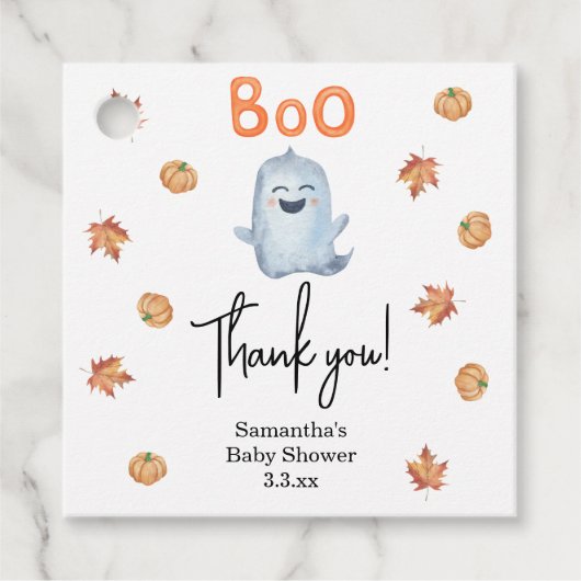 Kleine spook - babyshower bedankt bedankjes labels (Voorkant)