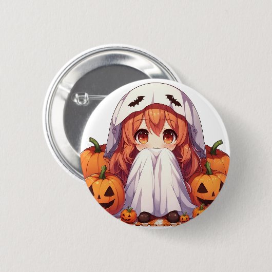 Kleine spook voor Halloween Ronde Button 5,7 Cm (Voorkant /achterkant)