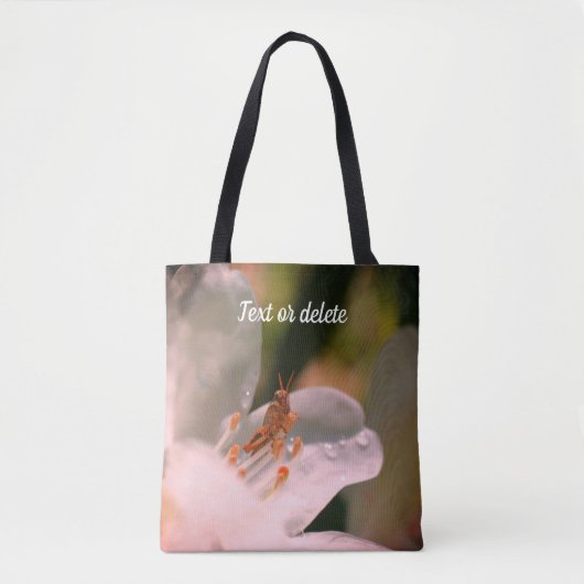 Kleine sprinkhaan op Azalea Flower op maat Tote Bag (Voorkant)