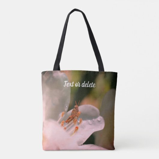 Kleine sprinkhaan op Azalea Flower op maat Tote Bag (Achterkant)