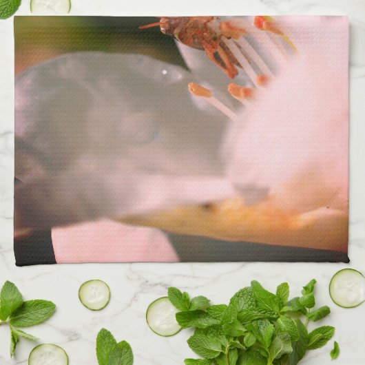 Kleine sprinkhaan op witte zalea theedoek (Gevouwen)