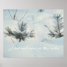 Kleine sprinkhanen onder sneeuw poster
