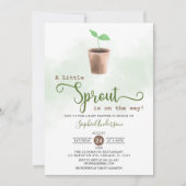 Kleine sprout is op Way Gardening Baby shower Kaart (Voorkant)
