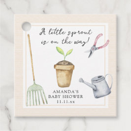 Kleine spruit baby shower bedankjes labels