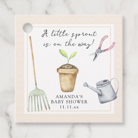 Kleine spruit baby shower bedankjes labels (Voorkant)